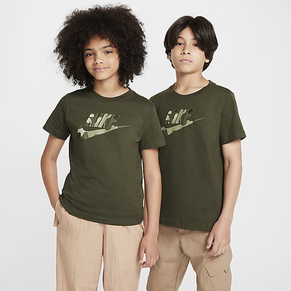Boys Short Sleeve Club Fleece Tops T Shirts. Nike